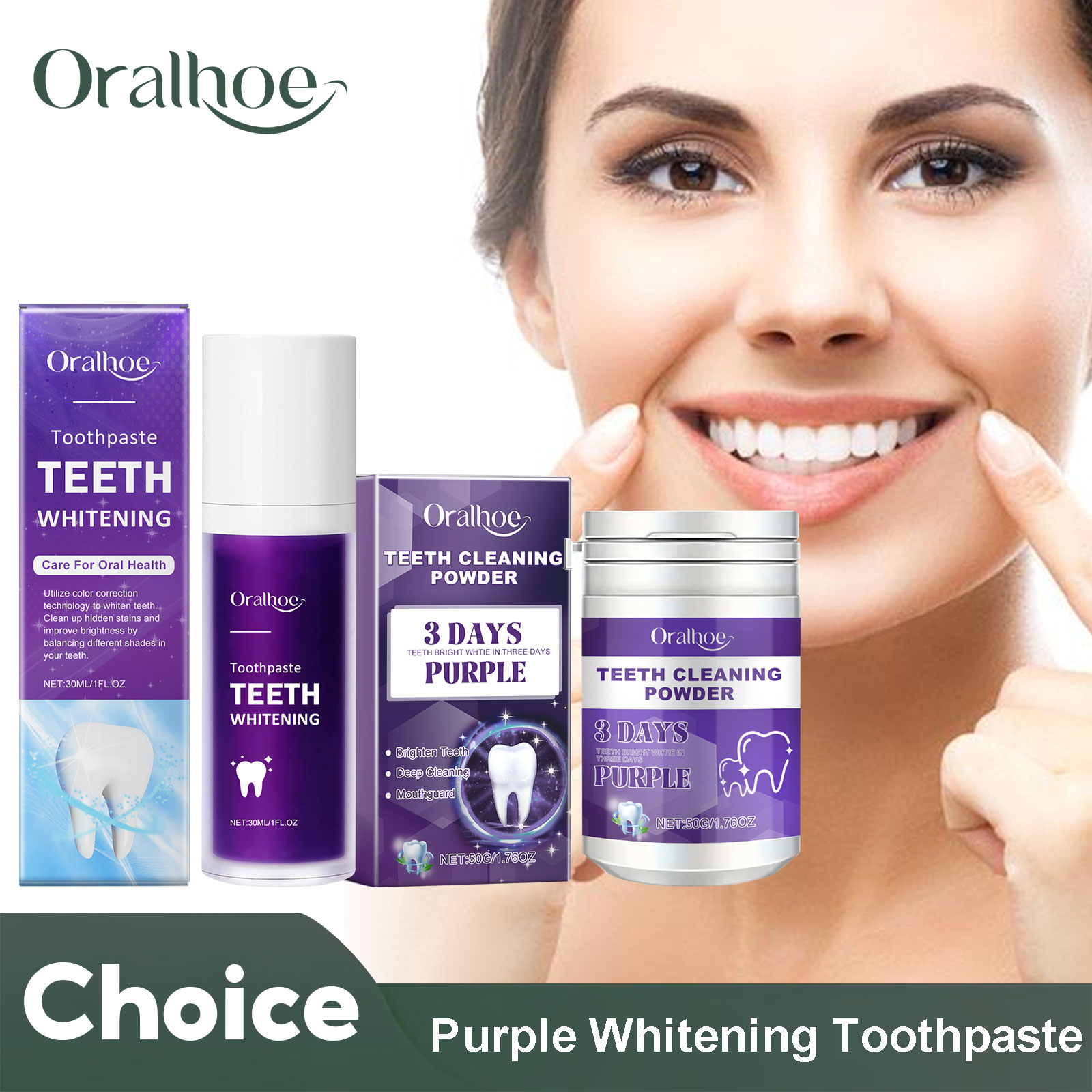 Teeth Whitening Essence - Mor Düzeltici Diş Beyazlatma Diş Macunu