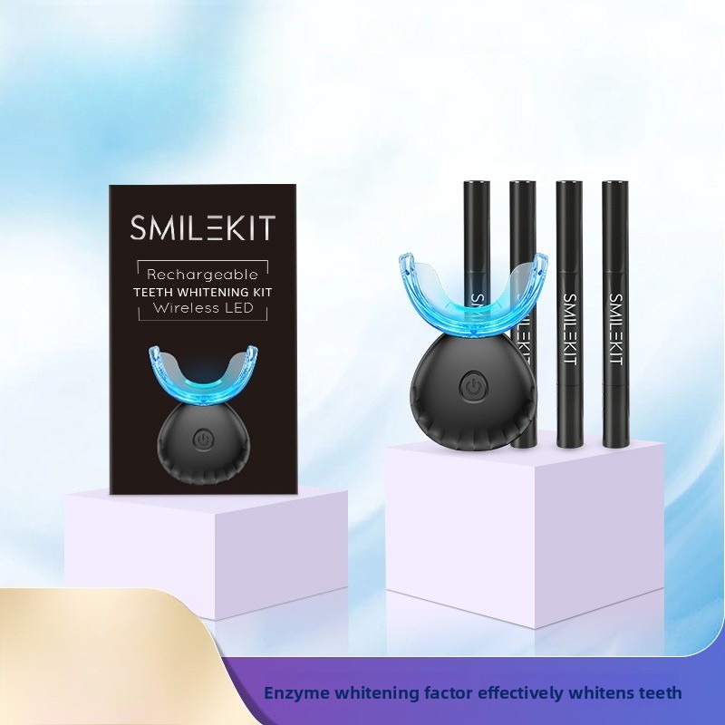 Teeth Whitening Kit At Home - Kablosuz Şarjlı Diş Beyazlatma Seti, LED