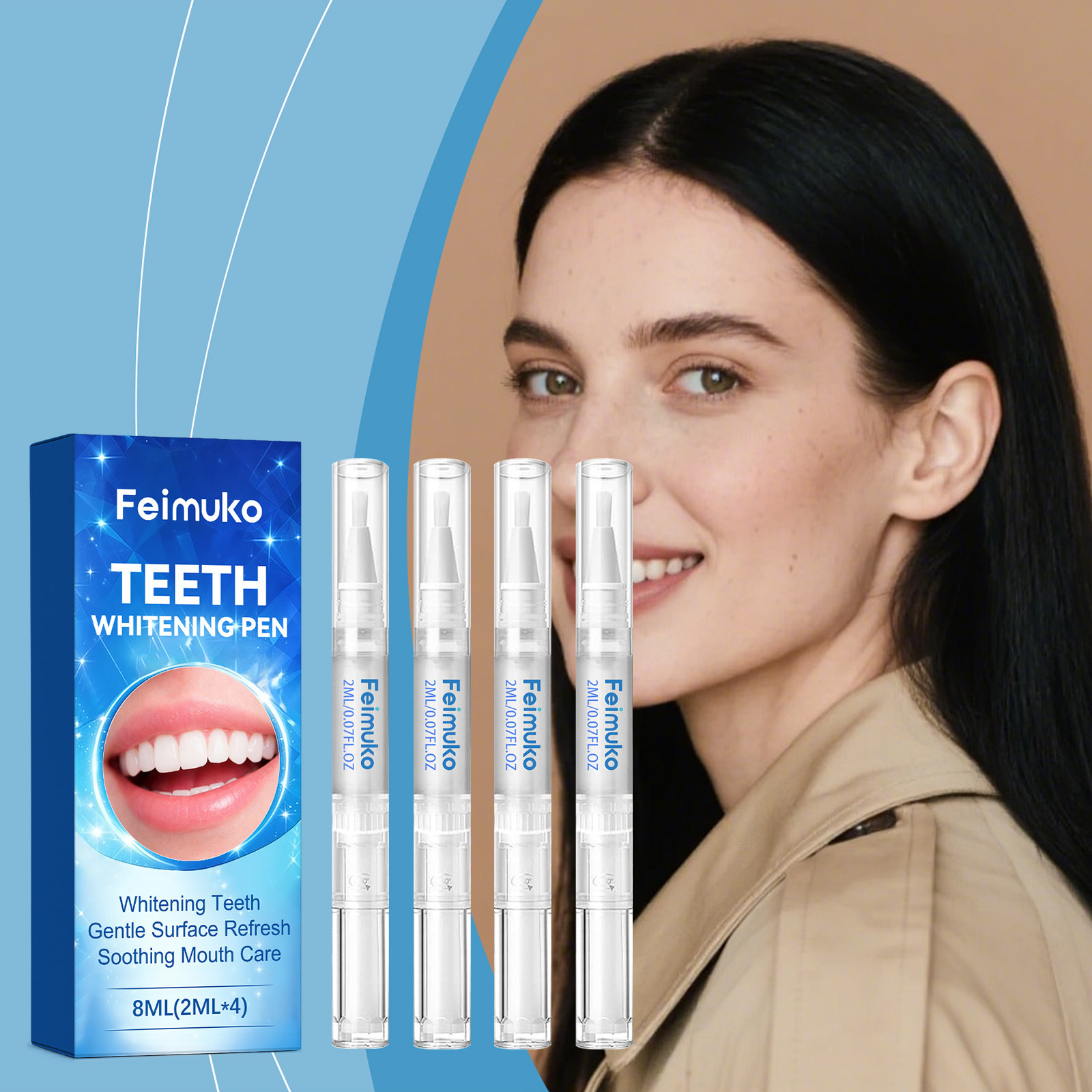 Teeth Whitening Kit At Home - Feimuko Diş Beyazlatma Kalemi Seti Nazik